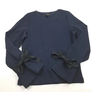 J. Crew Wide Tie-Sleeve Sweatshirt Women's Navy Blue Size XXS - Picture 1 of 8