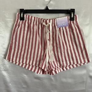 Neu mit Etikett Sterne oben gestreifter Flanell-Pyjama Lounge-Shorts für Damen Größe XS - Bild 1 von 10