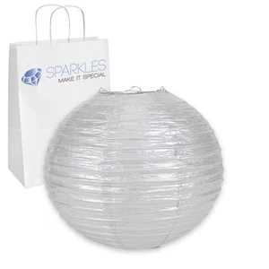 5 Stck. 6" Zoll Chinesische Papierlaterne - Silber - Hochzeit Party Event Dekoration kp - Bild 1 von 6