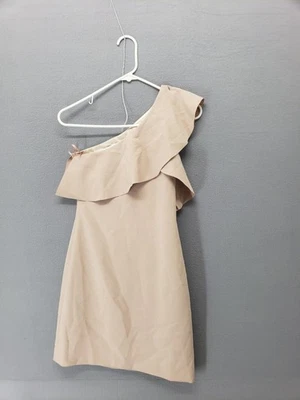 Elizabeth and James Dress Womens 2 Beige One Shoulder Ruffle Mini Formal Party - Image 1 of 4