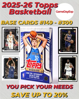 Base de baloncesto 2025 - 26 Topps - Elige tu tarjeta 🔥¡Compra más y ahorra! Foto 1 de 4