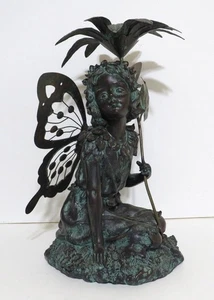 Figur Statue Fantasy Mythologie Fee Engel Metall & Harz 14" groß Skulptur - Bild 1 von 10