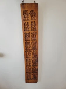 Tablero Molde Springerle, Galletas Alemanas de Anís 16 Diseños Madera Antigua Colgante 27"  - Imagen 1 de 17