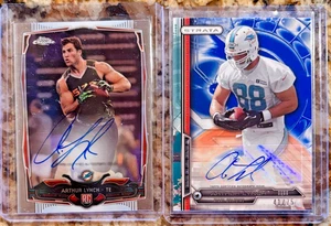 L-O-T OF 2 Arthur Lynch Auto Autograph Signed Rookie RC Miami Dolphins Relics🔥 - Picture 1 of 2