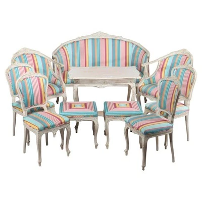 Ten Piece Vintage Aktiebolaget Lindells Mobelfabrik French Provincial Parlor Set - Image 1 of 4