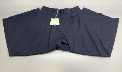 Pantalón Tibi Mujer Azul Marino Oscuro Talla 10 Sarga Bio Triple Pliegue Algodón Recortado Foto 1 de 4