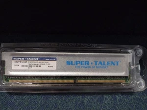 Super Talent - 512MB DDR-400 SDRAM PC3200 D32PB12C25 32MX8 CL2.5 - Picture 1 of 3