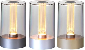 LED Tischleuchte Tischlampe mit Glühdraht Optik warmweiß 1800mAh Akku USB-Ladung - Bild 1 von 29