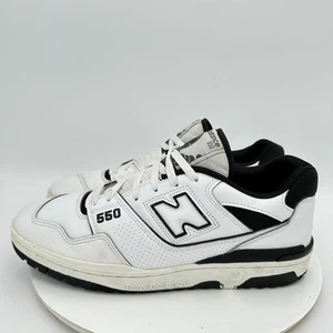 Scarpe da allenamento New Balance 550 basse da uomo taglia 11,5D BB550HA1 bianche e nere in pelle - Foto 1 di 11