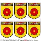 LANCASHIRE Red Rose of Lancaster Shield Mobile Cell Phone Mini Sticker, Decal x6