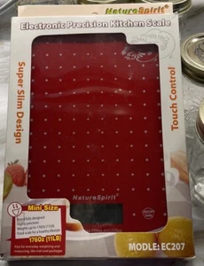 NEU Küchenwaage Naturespirit Digital 1g bis 11 Pfund Glas rot - Bild 1 von 3