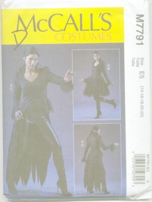 McCalls Pattern M7791 A5 Gothic Costume S6-14...