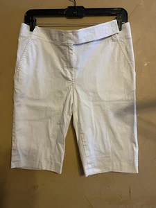 Tory Burch 8 Bermuda Shorts White Pockets Summer Vacation - Picture 1 of 9