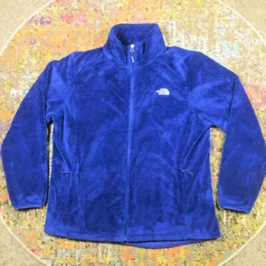 The North Face Sherpa Fleece Jacket Women XXL Blue Full Zip Sweater EUC - Picture 1 of 14