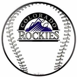 COLORADO ROCKIES MLB EMBOSSED METAL NOVELTY ROUND SIGN - Picture 1 of 1