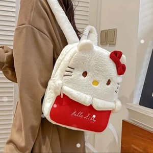 Hello Kitty Plush Small Backpack, Y2k Style Sanrio Cute Shoulder Bag, Outdoo - Picture 1 of 2