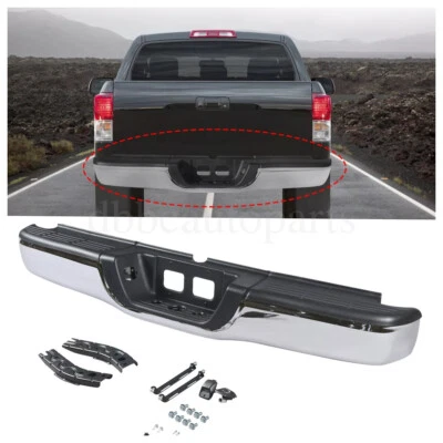 For 2000-2006 Toyota Tundra Complete Chrome Rear Step Bumper Assembly Steel Foto 1 de 4