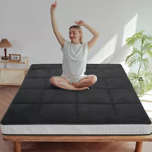 NAIZEA 4 In Folding Mattress Foldable Sherpa Fleece Mattress Dual-Use Tatami Mat - Picture 1 of 70