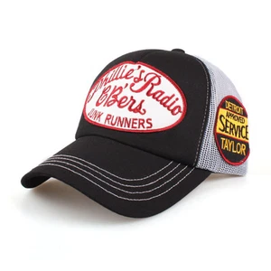 Unisex Hombre Mujer Corredores Chatarra Malla Gorra de Béisbol Camionero Sombrero Sombrero Todo Negro - Imagen 1 de 7