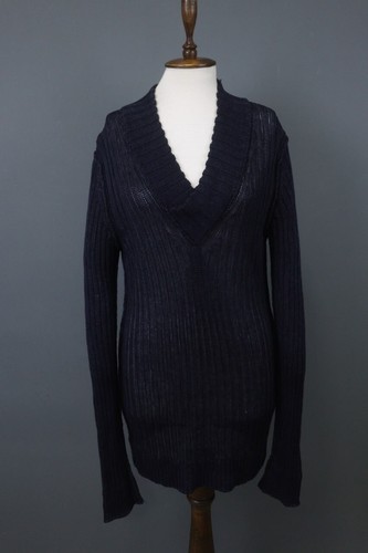 Abito maglione THOMAS BURBERRY blu navy maglia scollo a V manica lunga elasticizzato taglia M