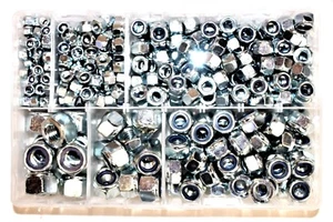 Assorted Box of QTY 400 Nylon Insert Nuts Metric M5 M6 M8 M10 M12 M14 Nyloc AT18 - Picture 1 of 1