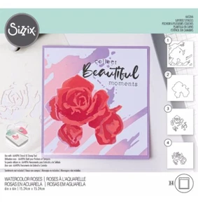 Sizzix Aquarell Rosen Lagenschablonen 4 Stck. von Olivia Rose - Bild 1 von 4