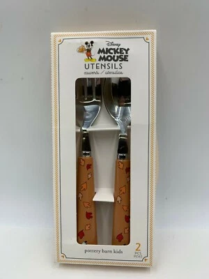 Utensilios Pottery Barn Kids Disney Mickey Mouse hojas de otoño naranja #D28 Foto 1 de 3