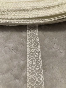 28mm Cream White Venise Mesh Lace Trim Sewing DIY Dress Doll Wedding Per Meter - Picture 1 of 5