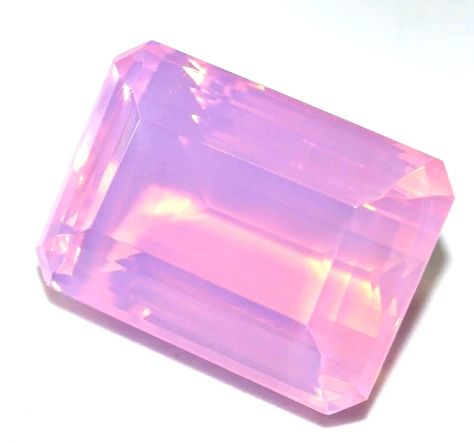 Large 12.35 Ct. Ethiopian Natural Purple-Pink Opal Emerald Cut Loose Gemstone - Image 1 of 4