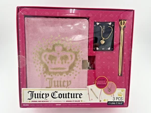 Juicy Couture Journal, Halskette und Stift Set - 3 Stück Neu Kartonschaden Valentinstag Pink - Bild 1 von 12