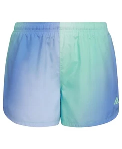 adidas Aeroready Activewear Ombre Shorts Girls S 7-8 Blue/Green Multi Pull On - Picture 1 of 13
