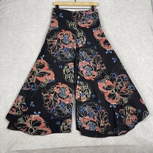 Clea Ray Womens Rayon Wide Leg Pants Size L 2 Art to Wear Boho Hippie Festival - Picture 1 of 11