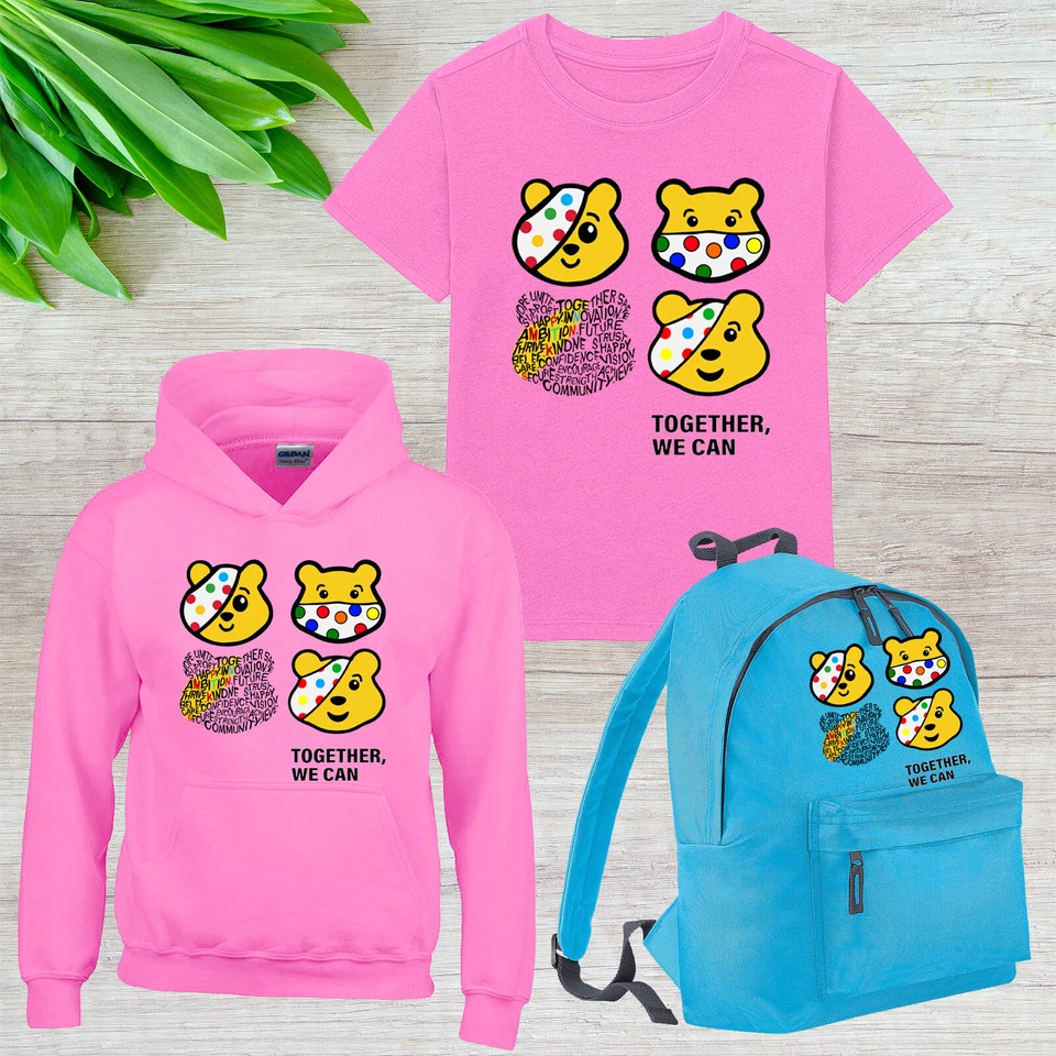 Spotty Day 2025 Pudsey Bear Kids T Shirt Boys Hoody Children In Need Backpack - Image 1 of 1