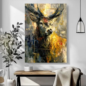 Leinwand Bild Hirsch Natur Tierbilder Wandbilder Wohnzimmer Büro XXL 7938A - Bild 1 von 7