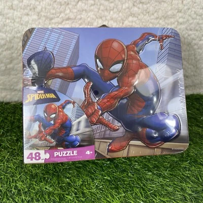 Marvel Spiderman Tin Lunchox 48 Piezas Puzzle Set Azul, Rojo Nuevo Sellado Edad 4+ Foto 1 de 4