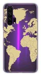 Coque en silicone imprimée compatible Huawei Honor 20 Pro Map beige - Foto 1 di 3