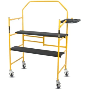 Folding Scaffold Platform w/ Wheels 500-Lb Capacity Jobsite Contractor Workbench - Picture 1 of 12