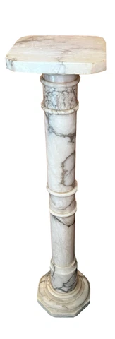 Marble Pillar Pedestal Stand 39 inches Tall Victorian Style Column, Antique! Cover