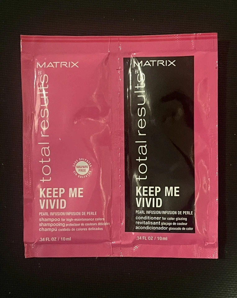 Matrix Total Results Keep Me Vivid Shampoo/Conditioner Sample Pack .34oz- NEW - Image 1 of 1
