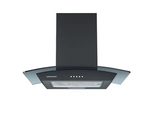 60cm Curved Glass Chimney Cooker Hood Cookology CGL600BK/A Black Extractor Fan - Picture 1 of 5