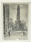 Rare James Swann Etching Titled “Chicago Landmark” , 1959. Signed edition of 100