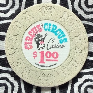 Circus Circus $1.00 Las Vegas, Nevada Gaming Poker Casino Chip V627 - Bild 1 von 1