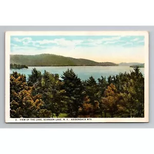 Cartolina d'epoca veduta del lago Schroon Lake NY Adirondack Mts anni 1910 non spedita - Foto 1 di 2