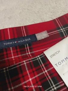 TOMMY HILFIGER Women's Size 8 Red Plaid Pull-On Mid-Rise Pants - NEW - TAGS - Picture 1 of 9