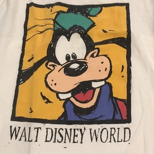 Vintage 90's Goofy Walt Disney World Double Sided White Racer Back Tank XL - Picture 1 of 10
