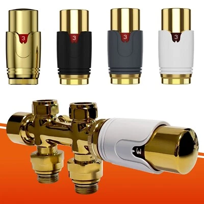 Badheizkörper Thermostatkopf Mittelanschluss Heizkörper Gold Design Multiblock - Bild 1 von 2