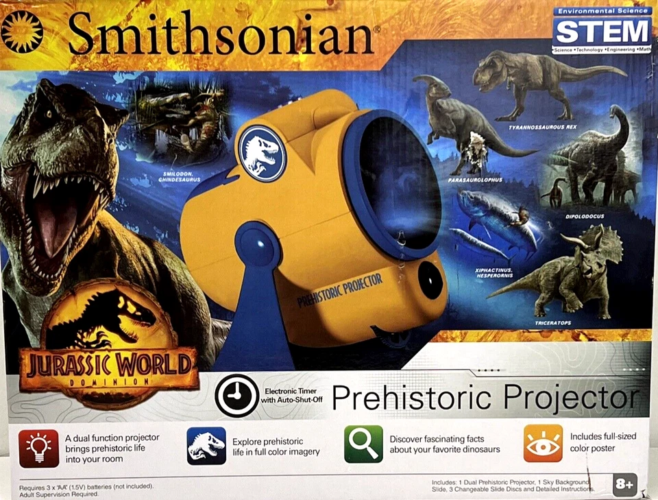 Smithsonian Jurassic World Dominion Sala de Dinosaurios Prehistóricos Proyector Ciencia Foto 1 de 4