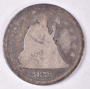 1878-CC Seated Liberty Silver Quarter - Picture 1 of 3