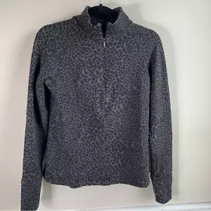 Lucy Leopard Animal Print Half Zip Pullover Jacke Gr. Small - Bild 1 von 5