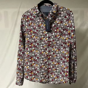Camicia donna Tommy Hilfiger Heritage floreale con bottoni XS J2XM6530 nuova con etichetta - Foto 1 di 6